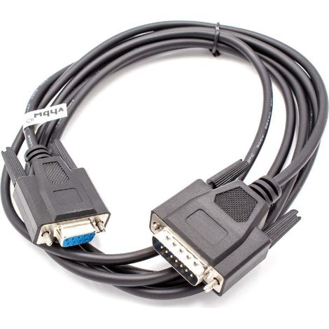 vhbw Cable adaptador serial RS-232 compatible con Siemens Simatic TP37, TP27, OP37, OP7, OP5 PCs y dispositivos periférico - Cable, 300 cm, negro