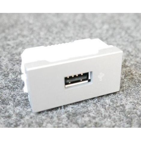 Prise data USB 2.0 femelle aluminium 2M bornes vis sans support ni plaque UNICA