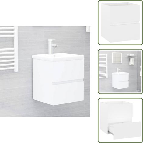 Armario de madera contrachapada - vidaXL Armario para lavabo madera contrachapada blanco 41x38,5x45 cm - Armario blanco