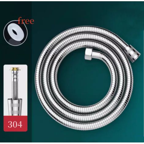 304 Silber, ausziehbarer 2 Meter langer Duschschlauch, leicht (1/3)