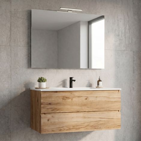 Mobile bagno sospeso rovere alba 60 80 100 con specchio cairo, misura 80 (1/3)