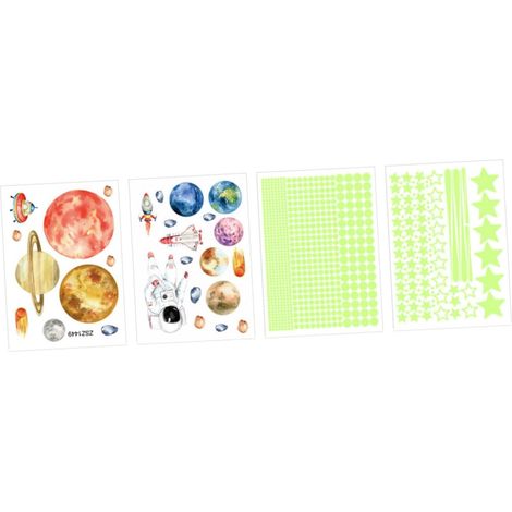 1 Jeu Autocollants Muraux Lumineux Décoratives Diy Pour Plafond Et Créez Une La Chambre Des Garçon Fille 4 Feuilles (1/5)
