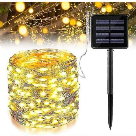 Guirlande lumineuse solaire d'extérieur, 200 LED, 22 m, 8 modes, étanche IP65, pour la maison, le jardin, les mariages et les fêtes de Noël, blanc chaud [énergie] (1/5)