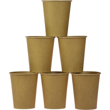 Vasos de papel kraft, 6 unidades