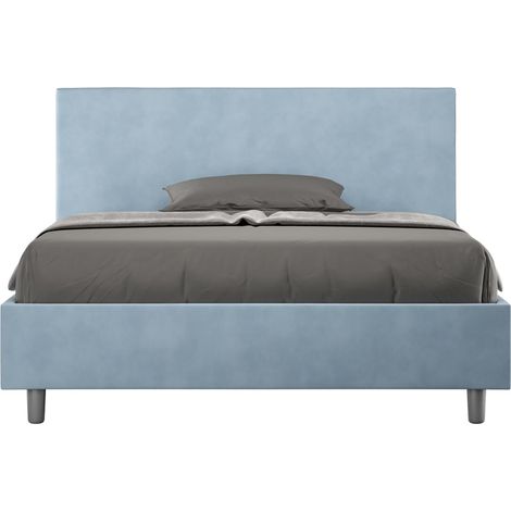 Letto Matrimoniale Large 180x200 cm con Rete Adele Azzurro (1/4)