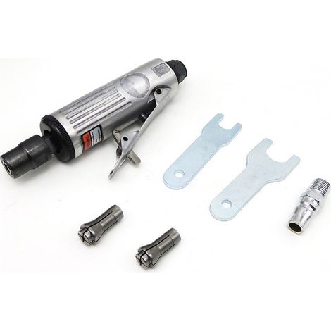 6pcs,Meuleuse pneumatique à haute vitesse rectifieuse d'angle pneumatique avec port d'entrée d'air et clé (1/4)