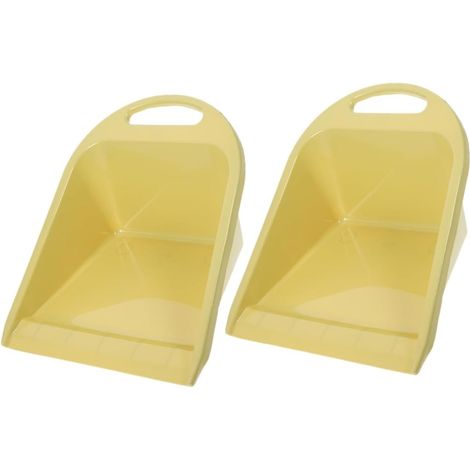 Ensemble pelle à poussière portative 2 pièces, compacte, jaune, de bureau (1/5)