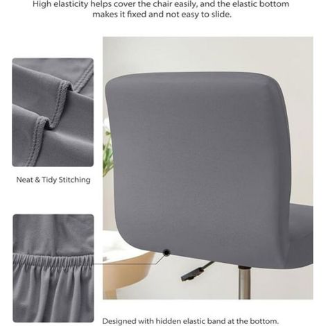 Housse De Chaise De Bar - Extensible - Pour Tabourets A Dossier Court - Hauteur Dos 28 A 38 Cm - 4 Pieces (1/5)