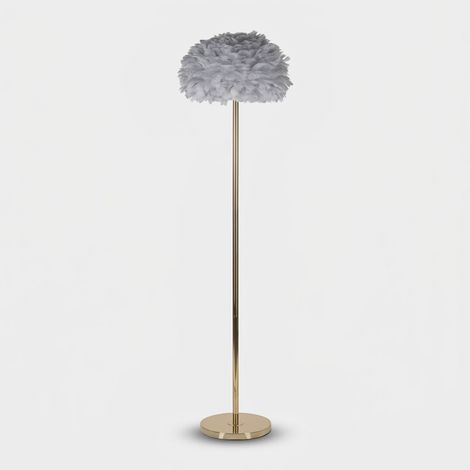 Stehleuchte aus Metall mit dekorativem Lampenschirm Feathers Slim - Grau (1/5)