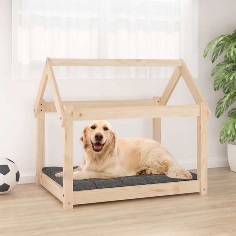 vidaXL Lit pour chien 81x60x70 cm Bois de pin solide (1/5)