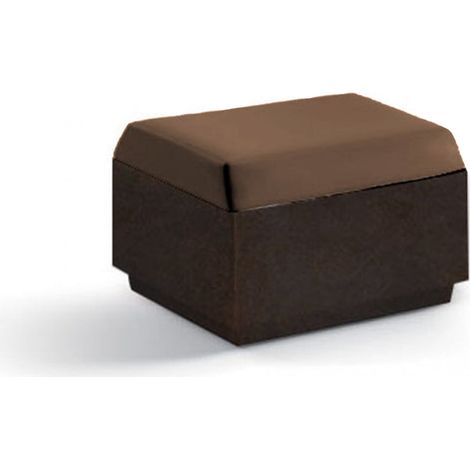 Pouf "Big-Cut" struttura in polietilene con cuscino per esterno -Bianco e Tortora (1/4)