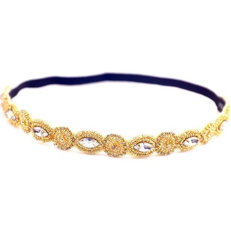 Bandeau élastique fait main style rétro orné de strass et de cristaux, accessoire de coiffure pour femmes et filles, n° 3