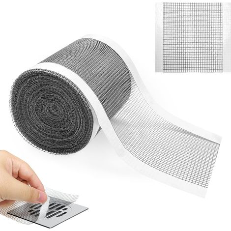 Attrape Cheveux Douche, 70 mm x 10 m Filtre à Cheveux, Filtre Cheveux Douche, Filtre de Drain Autocollant en Maille, Filtre Evier Cuisine pour Balcon, Cuisine, Salle (Transparent) (1/5)