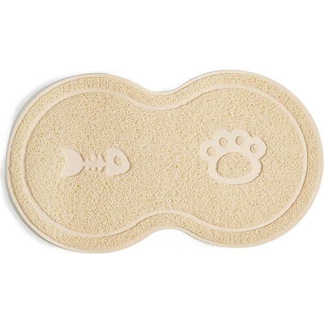 Silicone Cat Feeding Mat, Waterproof and Non-Slip Placemat for Dogs and Cats, Water Bowl Design - White, 45 x 25 cm (1/5)