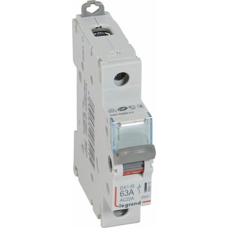 Interrupteur-sectionneur DX³-IS 1 Pôle 250V 63A 1 module LEGRAND 406412