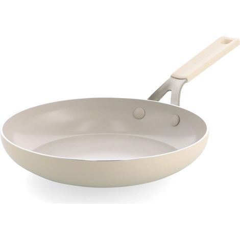 Poêle 24 cm, Revêtement Céramique Antiadhésif Sans PFAS, Tous Feux Dont Induction, Poignée Enveloppée De Silicone, Four 160 °C, Lave-Vaisselle, Crème (1/5)