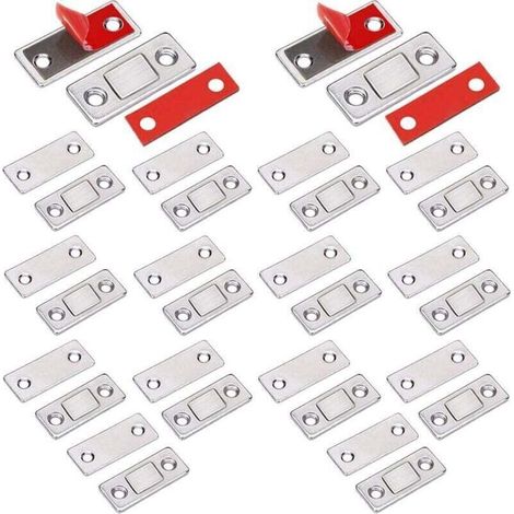 Loquet Magnetique Aimant porte Placard 14 Pièces Mince loquets magnétiques à Coller, XU,Aimant Fermeture Adhesif Meuble Puissant pour Coulissante Tiroirs Fenetre Aimanté A, XU,rmoire KZQ - KZQ