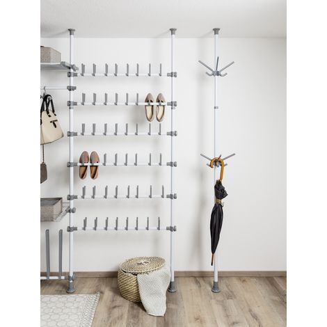 WENKO Hauptstange Herkules 165-300 cm, 2er Set, Weiß, Stahl weiß, Kunststoff (ABS) grau, Polypropylen grau (1/5)
