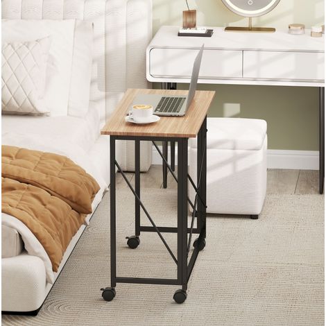 Escritorio plegable de 80 cm con ruedas, mesa compacta efecto roble para oficina en casa (1/5)