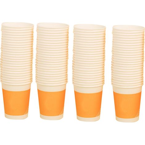 Lot de 100 gobelets en papier jetables, épais et de grande capacité (245 ml), avec revêtement PE pour eau chaude.