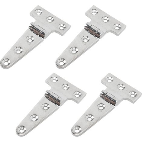 Ej.Life Lot de 4 charnières en T marine en acier inoxydable 316 - Universelles pour trappe de bateau et yacht - Qualité professionnelle (1/5)