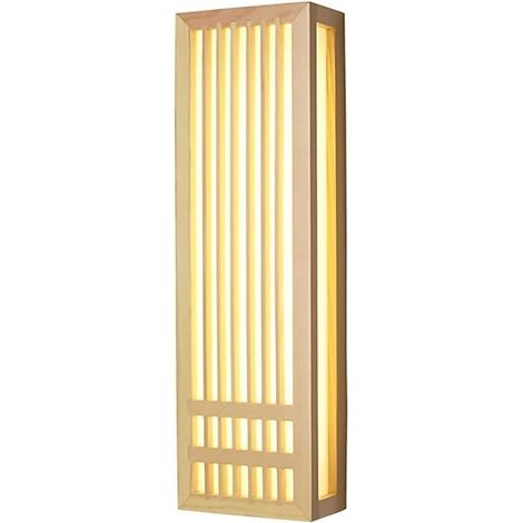Feuille murale de style japonais, éclairage de mode rétro Lampe murale en bois massif Simple Simple Simple Wall Sconces lumières pour couloir balcon allée chambre de chevet (1/5)