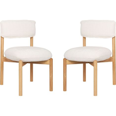 Chaise en bois Felix Naturel/Crème lot de 2 compact démontable