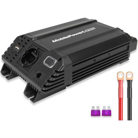 HEYNER® Power Inverter 12V zu 230V, 600 W Dauerleistung, 1200 W Peak