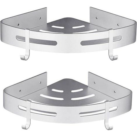 Tier Silver Triangular Shower Caddy, No Drilling Kitchen Accessories, Rust Resistant Hanging Shower Holder (1/5)