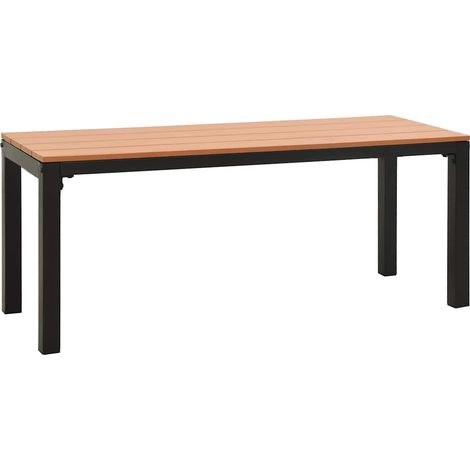 Maison Exclusive - Panchina da Giardino 110 cm Marrone e Nera in Acciaio e WPC (1/5)