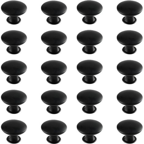 20PCS Boutons de Porte Boutons de Tiroir 30mm Vintage Poignées Boutons de Meuble de Meuble pour Placards de Cuisine (Black),Superma (1/5)
