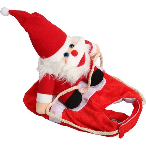 Manteau de Noël pour chien, en peluche chaude, élégante et mignonne, costume de Père Noël pour petits, moyens, grands chiens et chats (XL). (1/5)