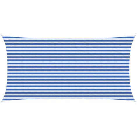 Sunshade Sail Blue and White 2.5 x 6 m HDPE vidaXL