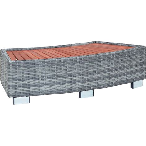 Marche de spa Gris Résine tressée 92 x 45 x 25 cm
