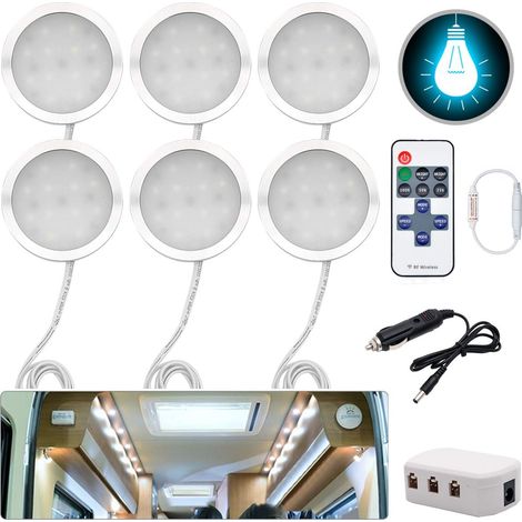 Spot LED d'intérieur 12 V 3 W encastrable pour T4 T5 camping-car, camion, caravane, camping-car, bateau, bus (6 lumières) (1/5)