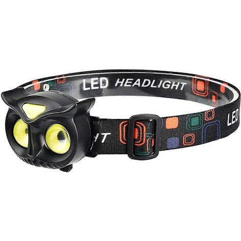 Lampada frontale a induzione a forma di gufo, luce LED potente, mini portatile, per esterni, campeggio, pesca, lampada frontale di avvertimento COB (1/3)