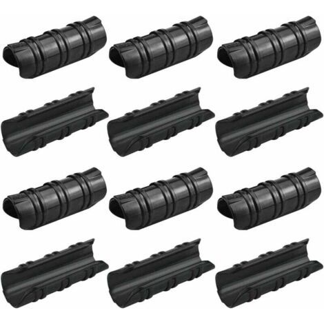 Lot de 12 Clips de Serre 25mm, Résistance aux Températures Élevées, Fixation Bâche Serre, Faciles à Utiliser pour Fixation Serre, Bannière, Tuyau, Films - Noir