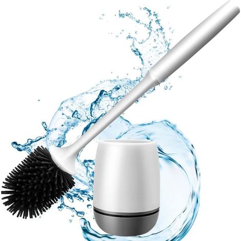 Brosse WC À séchage rapide avec support - Avec support - Pour un nettoyage en profondeur - en silicone (1/5)