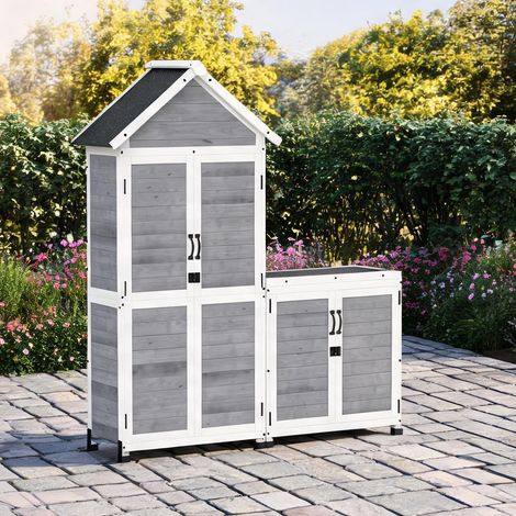 Chariot de jardin hellgrau en tannenholz 89 x 51 x 182 cm (1/5)