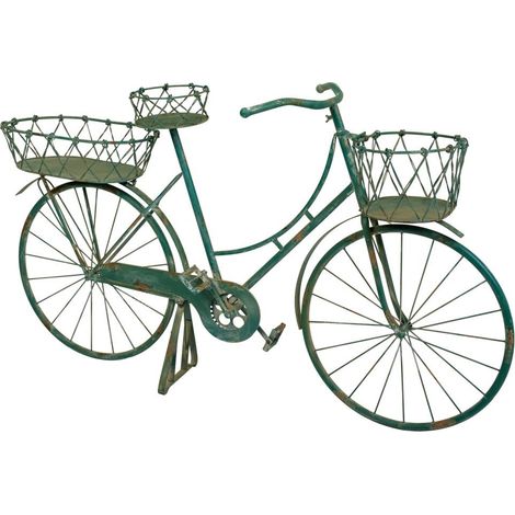 Bicicleta decoración de metal 150X50X89h cm Verde (1/5)