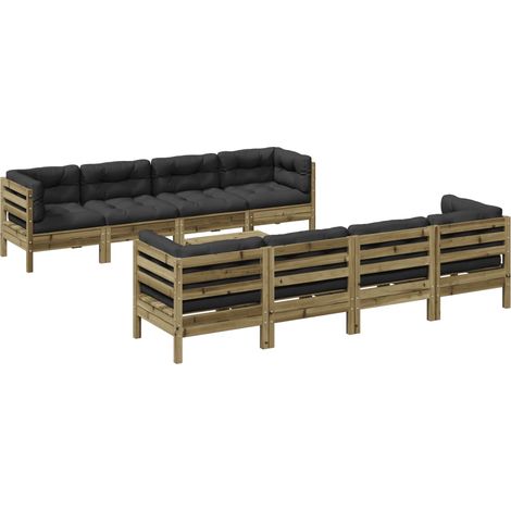 Maison Exclusive - Set Divani da Giardino 9pz con Cuscini Legno Impregnato di Pino
