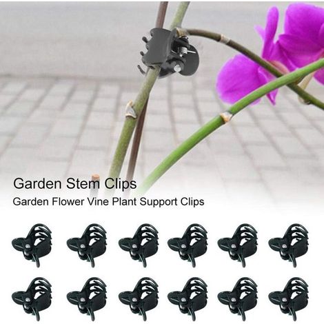 Tuteurs à tomates - Support pour plantes - Tiges en plastique pour jardin et intérieur - 100 pièces - Noir