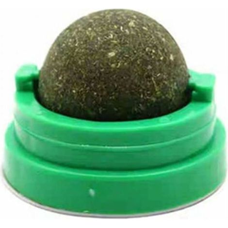 Boule d'herbe à chat naturelle rotative pour chat - Jouet amusant pour la maison - Chasing pour chaton, sucette, menthe, bâton dentaire, mâcher les dents (1/5)
