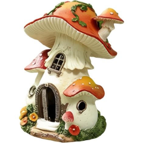 Maison de Jardin Féerique Décoration Lampe Figurine Imperméable Décoration de Jardin Maison Champignon Solaire pour Paysage Cour Patio Arrière-Cour Chemin Balcon Foyer Paysage et Fête (1/5)