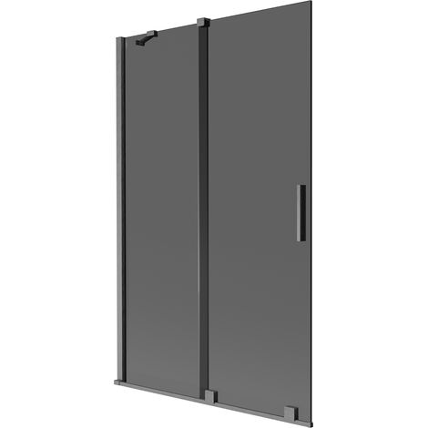 Mexen Velar parete vasca da bagno 2 ante scorrevoli 110 x 150 cm, grafite, grigio canna di fucile spazzolato - 896-110-000-41-66 (1/2)