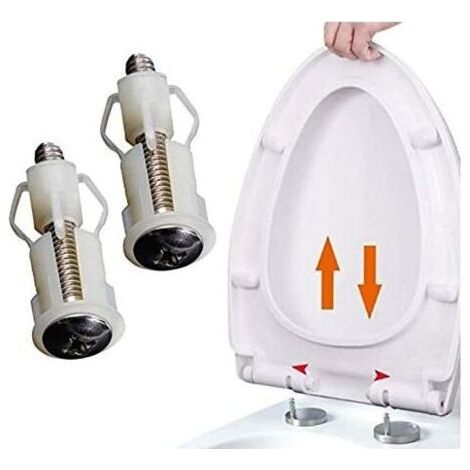Lot de 2 Vis D'expansion pour Couvercle de Toilette Fixation Abattant WC Vis pour Lunette Toilette Ensemble de Fixation Pièces de Rechange pour Couvercle de Toilette (1/5)