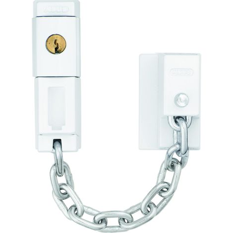 1 - Chaîne De Porte - Serrure De Sécurité - Verrouillable Avec Clé Et Protection Enfants Pour Portes Gauche Et Droite Blanc 7,5x3cm