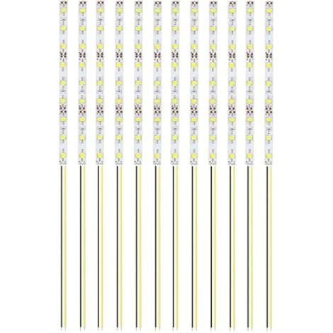 12 Pièces 150mm Pré Câblées LED SMD, Modélisme LED, 12-18V LED Bandes, Jaune 2835 (1/5)