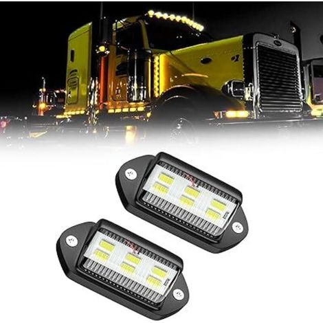 LED Eclairage Plaque Immatriculation,LED Éclairage Plaque D'immatriculation Auto,Imperméable LED Feux Arrière Lampe,Éclairage De Plaque D'Immatriculation Universelle,pour Camions,Motos,2 (1/4)