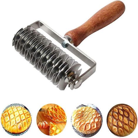 Racloir et coupe-pâte, en acier inoxydable, avec un manche en bois, pour le pain, les pizzas, les gâteaux et les pâtisseries.-AquaForge (1/5)